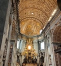 Vatican city, Italy - October 3, 2023: The interior of St. Peter's Basilica. St. Peter's Basilica until recently Royalty Free Stock Photo