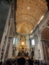 Vatican city, Italy - October 3, 2023: The interior of St. Peter's Basilica. St. Peter's Basilica until recently Royalty Free Stock Photo