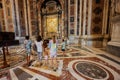 Vatican City, July 22, 2022: Family tourist visit St. Peter Basilica, Vatican, Italy