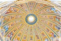 VATICAN CITY - MAY 07, 2019: Decoration on the ceiling dome of Saint Peters Basilica, Vatican City Royalty Free Stock Photo