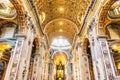 VATICAN CITY - MAY 07, 2019: Ray of light in interior of the Saint Peters Basilica, Vatican in Rome, Italy Royalty Free Stock Photo