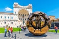VATICAN CITY - MAY 07, 2018: Sphere within Sphere - bronze sculpture by Italian sculptor Arnaldo Pomodoro. Courtyard of Royalty Free Stock Photo