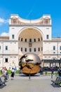 VATICAN CITY - MAY 07, 2018: Sphere within Sphere - bronze sculpture by Italian sculptor Arnaldo Pomodoro. Courtyard of Royalty Free Stock Photo