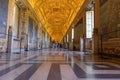 Vatican city museum. Gallery of maps. Hall with marble floor and gold ceiling. Royalty Free Stock Photo