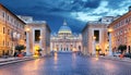 Vatican city at night, Rome - nobody Royalty Free Stock Photo