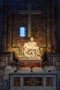 Pieta by Michelangelo is in the north aisle. Interior of Saint Peter`s Basilica in Vatican Royalty Free Stock Photo