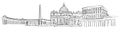 Vatican City Panorama Sketch