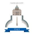 Vatican City Piazza San Pietro Square Rome Italy flat vector