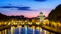 Vatican City, Rome, Italy, Beautiful Vibrant Night image Panoram Royalty Free Stock Photo