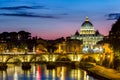 Vatican City, Rome, Italy, Beautiful Vibrant Night image Panoram Royalty Free Stock Photo