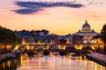 Vatican City, Rome, Italy, Beautiful Vibrant Night image Panoram Royalty Free Stock Photo