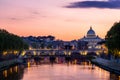 Vatican City, Rome, Italy, Beautiful Vibrant Night image Panoram Royalty Free Stock Photo