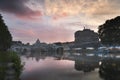 Vatican City, Rome, Italy, Beautiful Vibrant Night image Panorama of St. Peter`s Basilica Royalty Free Stock Photo