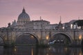 Vatican City, Rome, Italy, Beautiful Vibrant Night image Panorama Royalty Free Stock Photo