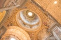 Vatican City, Rome, Italy - February 23, 2019: Interior ceiling of the Basilica of the Holy Apostle Peter in the Vatican Royalty Free Stock Photo