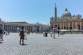 VATICAN CITY, ROME, ITALY - JUNE 22, 2017: Amazing view of St. Peter`s Basilica and Saint Peter`s Square, Vatican City, Rome Royalty Free Stock Photo