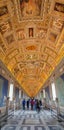 Gallery of Maps hall in Vatican museum in Vatican city, Rome, Italy Royalty Free Stock Photo