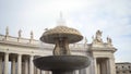 Vatican City, Rome, Saint Peter`s Basilica in St. Peter`s Square. Stock. Italian fountain Royalty Free Stock Photo