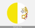 Vatican City Round Circle Flag. Holy See Circular Button Banner Icon. EPS Vector