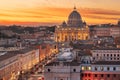 Vatican City skyline with St. Peter`s Basilica Royalty Free Stock Photo