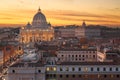 Vatican City skyline with St. Peter`s Basilica Royalty Free Stock Photo