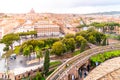 Vatican City with St. Peter`s Basilica. Panoramic skyline view from Castel Sant`Angelo, Rome, Italy Royalty Free Stock Photo