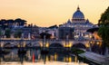 Vatican city. St Peter`s Basilica. Panoramic view of Rome and St. Peter`s Basilica, Italy Royalty Free Stock Photo