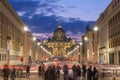 Vatican City with St. Peter`s Basilica at Twilight Royalty Free Stock Photo