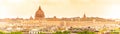 Vatican City with St. Peter's Basilica. Panoramic skyline view from Castel Sant'Angelo, Rome, Italy Royalty Free Stock Photo