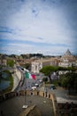 Vatican City with St. Peters Basilica. Panoramic skyline view from Castel SantAngelo, Rome, Italy Royalty Free Stock Photo