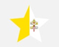 Vatican City Star Flag. Holy See Star Shape Flag. Country National Banner Icon Symbol Vector