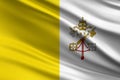 Vatican City flag with fabric texture, official colors, 3D illustration Royalty Free Stock Photo