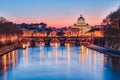 The Vatican city state at night in Rome, Italy Royalty Free Stock Photo