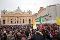 Crowd in St. Peter Square before Angelus of Pope Francis I Royalty Free Stock Photo