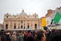 Crowd in St. Peter Square before Angelus of Pope Francis I Royalty Free Stock Photo