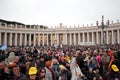 Crowd in St. Peter Square before Angelus of Pope Francis I Royalty Free Stock Photo