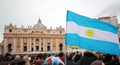 Crowd in St. Peter Square before Angelus of Pope Francis I Royalty Free Stock Photo