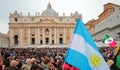 Crowd in St. Peter Square before Angelus of Pope Francis I Royalty Free Stock Photo