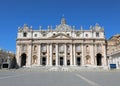Vatican City, VA, Vatican - August 16, 2020: facade of Basilica Royalty Free Stock Photo
