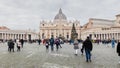 Street atmosphere in San Pietro Square in Vatican City, Vatican Royalty Free Stock Photo