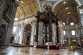 Inside view of Saint Peter`s Basilica , Rome , Italy . Royalty Free Stock Photo