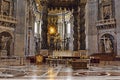 Interior the Saint Peter`s Basilica in Vatican City - Rome Royalty Free Stock Photo