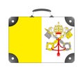 Vatican country flag in the form of a travel suitcase on a white background