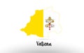 Vatican country flag inside map contour design icon logo