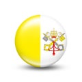 Vatican country flag in sphere with white shadow