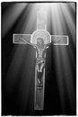 Vatican Cross In A Ray Of Light B&W Royalty Free Stock Photo