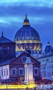 Vatican Dome Buildings Night Rome Italy