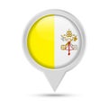 Vatican Flag Round Pin Vector Icon