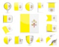 Vatican Flag Vector Set