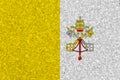 Vatican flag on styrofoam texture